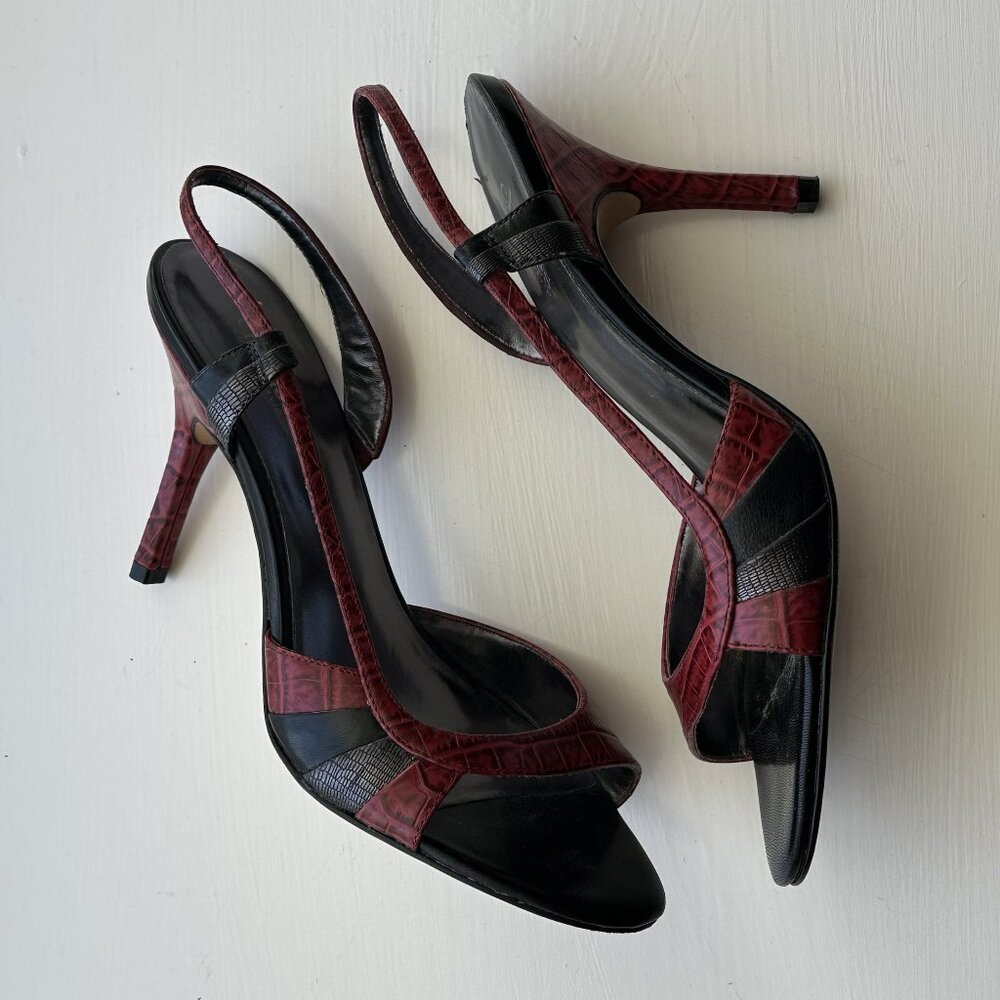 Charles by Charles David, red and black slingy heel, made in Spain, 8½ M